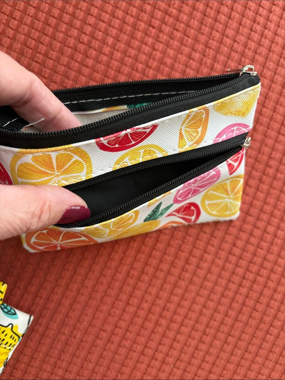 🍋 (3) Lemon/Citrus Fruits Cosmetics Bags